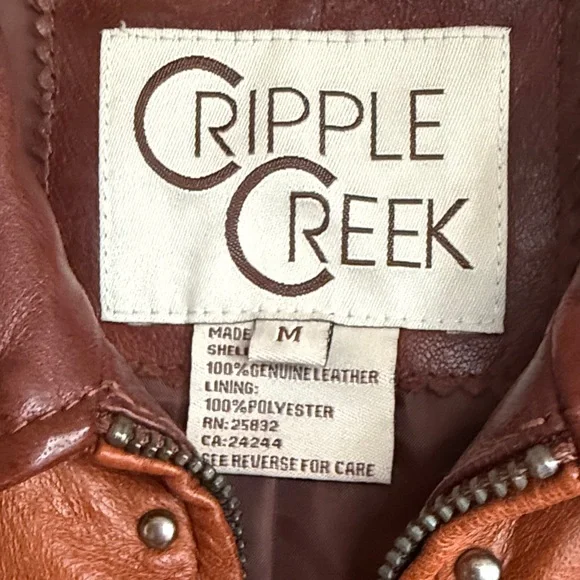 Vintage Cripple Creek Two-Tone Studded Leather Western Jacket - Women’s Medium - Picture 3 of 3